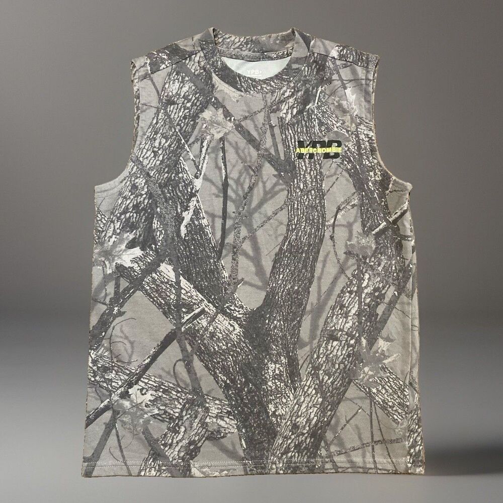 Abercrombie & Fitch Kids New York YPB Camo Logo Tank Top Boys Size 15/16
